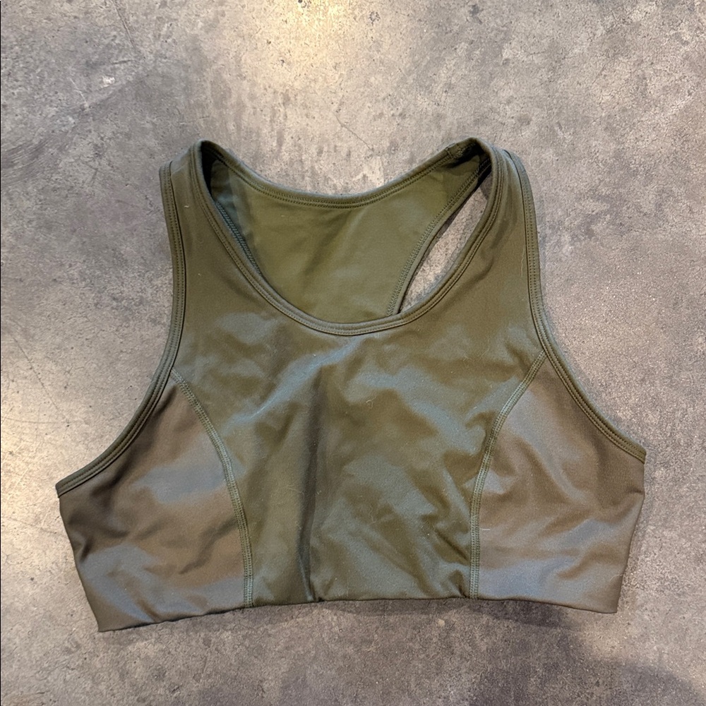 Core-10 Olive Green Sports Bra